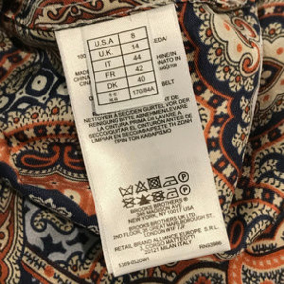 Brooks Brothers Women's Silk Paisley Blouse Size 8 - Picture 8 of 8